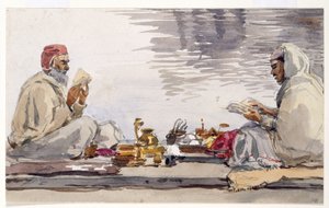 To hellige mænd læser Granth Sahib, Amritsar