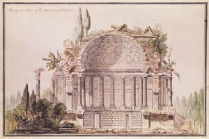 Arkitektonisk tegning til mausoleum for Frederick, Prince of Wales (1707-51), ca. 1751
