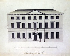 Design til Enville Hall i Staffordshire, ca. 1770 (pen & blæk med gråblå vaske)