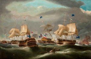 Slaget ved Camperdown af William Clarkson (manner of) Stanfield