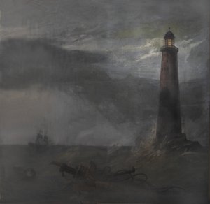 Act drop for The Lighthouse, 1855 (gouache på lærred) af Clarkson Frederick Stanfield