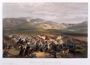 Den tunge brigades angreb i slaget ved Balaklava, 1854 af William Crimea Simpson