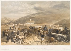 ?Kommissariatets vanskeligheder Vejen fra Balaklava til Sevastopol, ved Kadikoi, under det våde vejr?, 1854 ca. af William Crimea Simpson