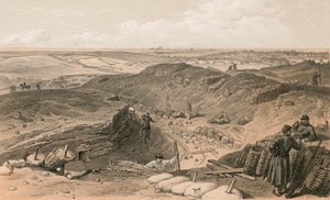 Grøft af Malakoff, Battery Gervais og bagsiden af Redan af William Crimea Simpson