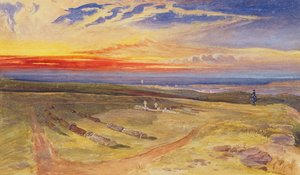 Graves of the Officers in the Fort on Cathcart Hill, 1854 (wc og kropsfarve over grafit på papir) af William Crimea Simpson
