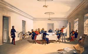 Interiør af Lord Raglans hovedkvarter, planche fra "The Seat of War in the East", udgivet af Paul und Dominic Colnaghi und Co., 1856. af William Crimea Simpson