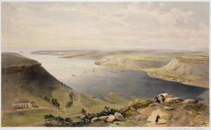 Nordsiden af Sebastopol Havn, plade fra "The Seat of War in the East", udgivet af Paul und Dominic Colnaghi und Co., 1856 af William Crimea Simpson