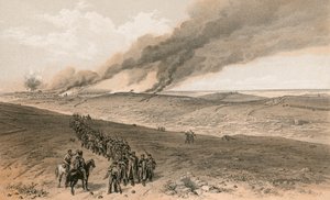Redan og avancerede skyttegrave af britisk højreangreb af William Crimea Simpson