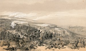 Anden anklage fra vagterne, da de gentog de to kanonbatterier i slaget ved Inkermann af William Crimea Simpson