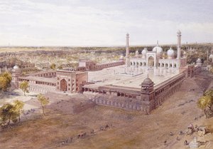 Th Jami Mosque, Delhi, 1864 af William Crimea Simpson