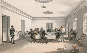 Det indre af Lord Raglans hovedkvarter, et krigsråd af William Crimea Simpson