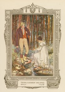 "Drik, Eleazer," råbte hun muntert" (farvelitografi) af William Cubitt Cooke