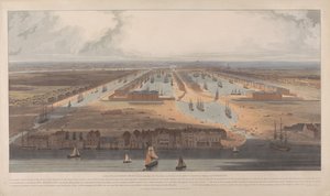 Udsigt over West India Docks af William Daniell