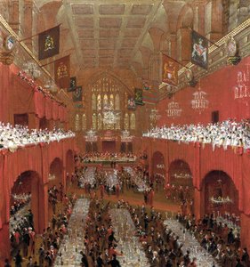 Banket i Guildhall, City of London, 1814. af William Daniell