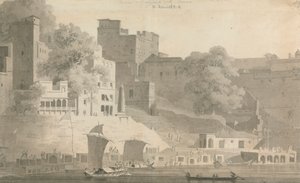 Bramha og Narsingdara Ghat, Varanasi af William Daniell