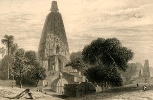 Det store tempel i Bode Gyah, 1835. af William Daniell