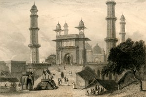 Moské i Mathura, 1835. af William Daniell
