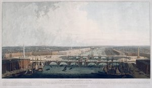Foreslået London Bridge, London, 1802. af William Daniell