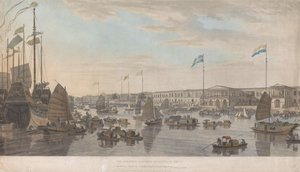 De europæiske handelsstationer i Kanton i Kina af William Daniell