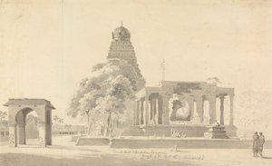 Den store tyr og pagode ved Tanjore af William Daniell