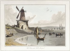 The Towns-end Mill, Liverpool, 1814-1825 af William Daniell