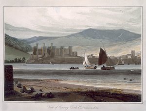 Udsigt over Conway Castle, Caernarvonshire, fra 