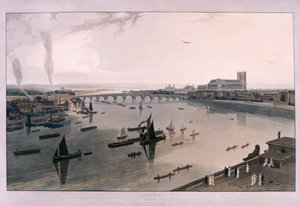 Udsigt over London fra Somerset House, 1805 af William Daniell