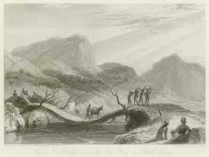 Udsigt over en bro over Ba-Fing af William Daniell