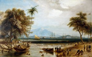 Vandpost ved Anjer Point, på øen Java (Indonesien) af William Daniell