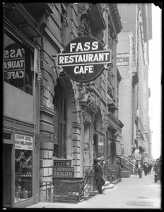 Skilt til Fass Café, 19 W. 31st Street, New York City, 14. juni 1916