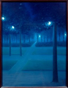 Nat på Parc Royal de Bruxelles. Pastelmaleri af William Degouves de Nuncques (1867-1935) (ec.belg) 1897 Søn. 0,65x0,5 m Paris, musee d