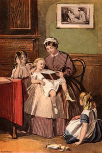 Den venlige tjener: en stuepige læser for små børn (chromolitho)