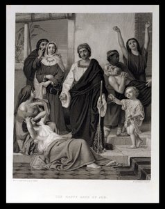 Jobs glade dage, graveret af H. Bourne af William Dobson