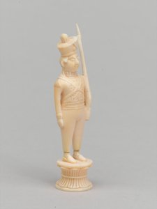Hvid bonde, skakbrik, Indien, 1820 ca