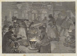 Udsættelse af fattige irske familier i Leather Lane, Holborn af William Douglas Almond