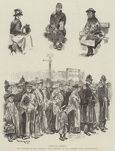 Nøden i East-End, stort møde i forsamlingshuset, Mile-End-Road af William Douglas Almond