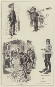 Frelsens Hærs sociale ordning, skitser i Hanbury Street, Whitechapel af William Douglas Almond