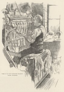 Arbejde hos en gammel håndvævet strømperamme, Leicester af William Douglas Almond