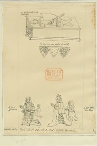 Tamworth Church - Tomb: sporing i blæk, og [?17. århundrede] (tegning)