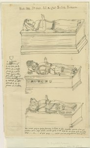 Tamworth Church - Tombs: sporing i blæk, og [?17. århundrede] (tegning)