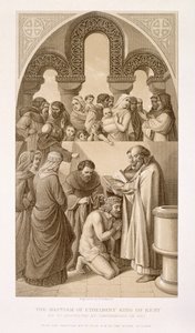The Baptism of King Ethelbert (c.552-616) of Kent af St. Augustine i Canterbury i 597, fra 