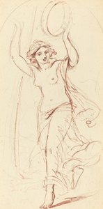 Dansende kvinde med en tamburin af William Edward Frost
