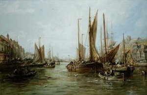 Kajkant med fiskerbåde