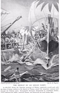 Nederlaget for en jonisk flåde, illustration fra "Hutchinson