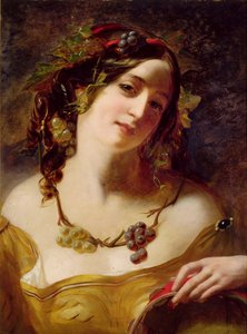 A Bacchante (olie på møllekarton) af William Etty