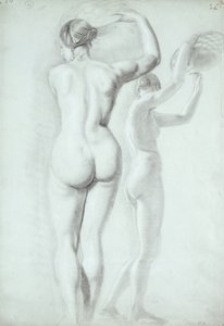 Figurstudier (blyant på papir) af William Etty