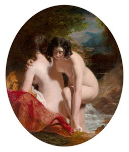Kvinder i bad (olie på panel) af William Etty