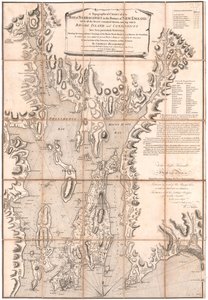 Blaskewitzin Rhode Islandin topografinen kartta af William Faden