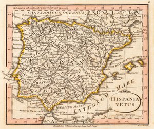 Det gamle Spanien og Portugal. Kort.