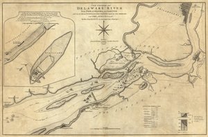 Delaware-flodens løb fra Philadelphia til Chester af William Faden